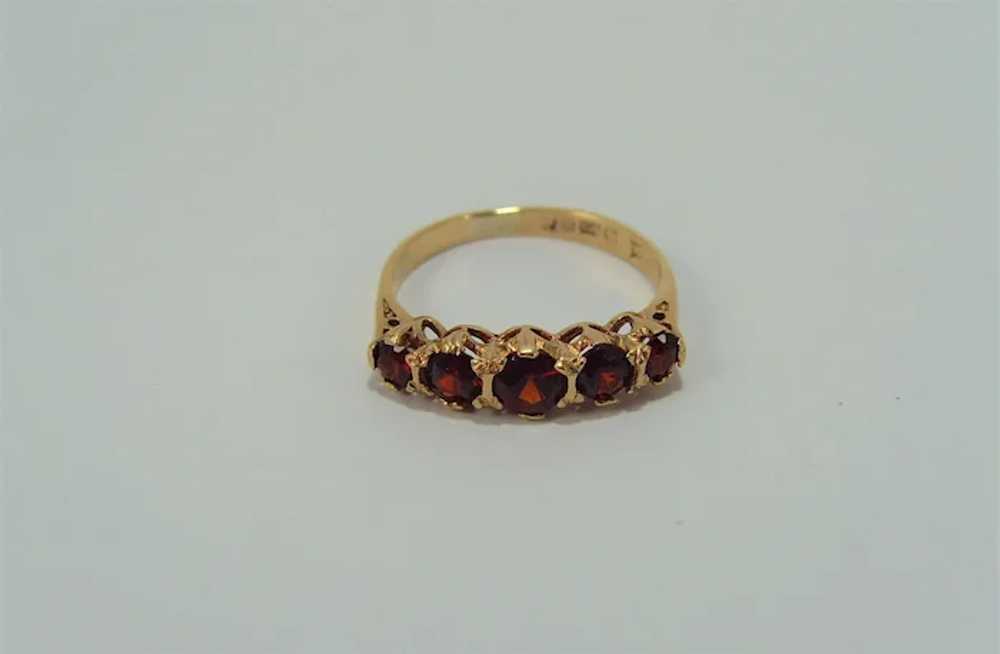 Vintage 9ct gold Garnet ring - image 3