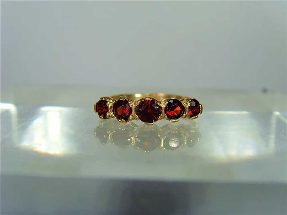 Vintage 9ct gold Garnet ring - image 6