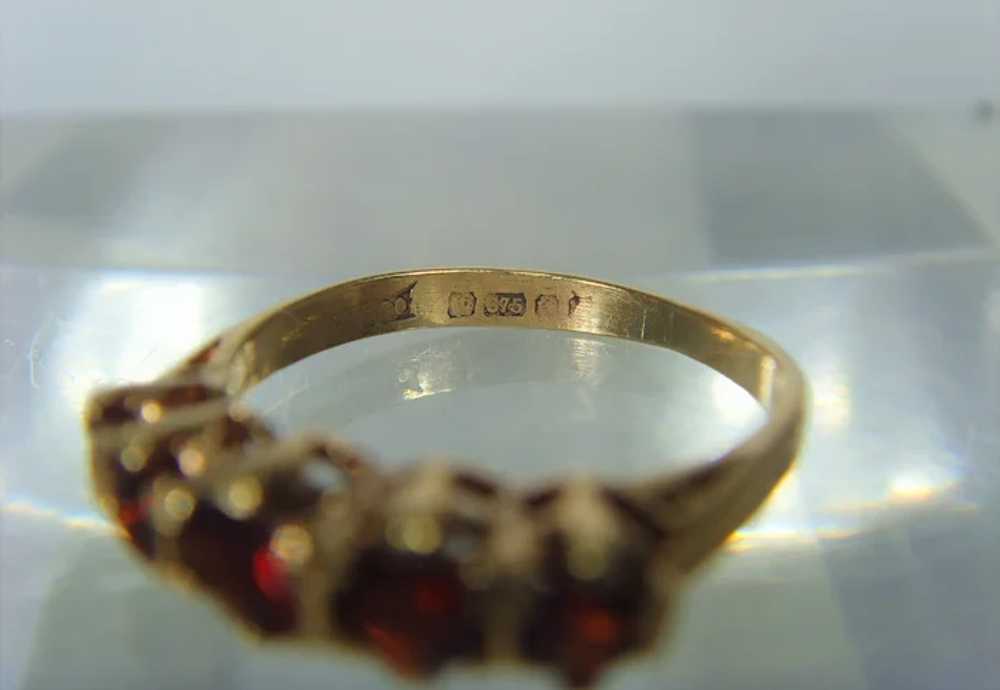 Vintage 9ct gold Garnet ring - image 7