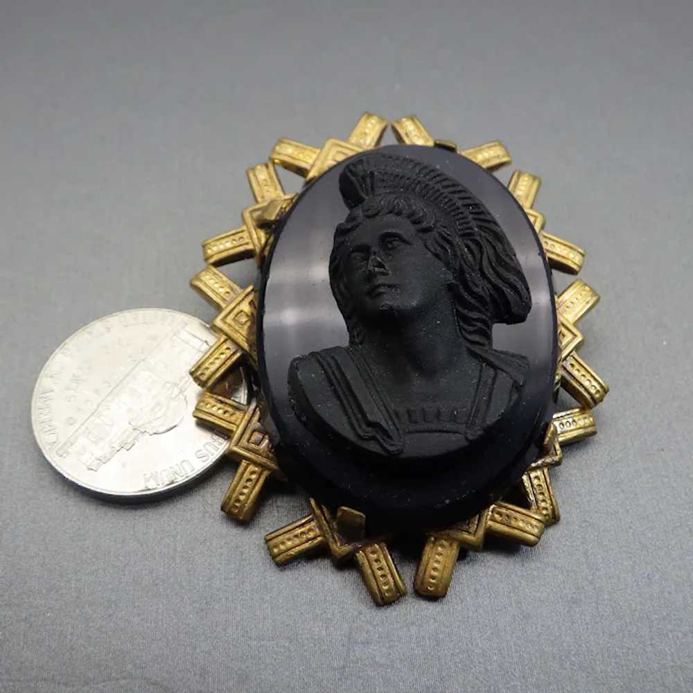 Art Deco Era Molded Glass Cameo Brooch, A Classic… - image 4