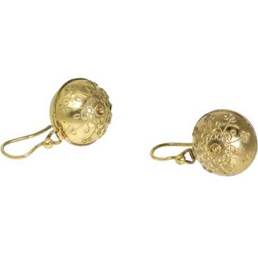 Antique: Etruscan Earrings in 15ct Gold, Victorian
