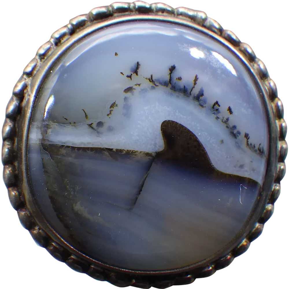 Exquisite Dichroic Picture Agate Tie Tack, One Of… - image 1