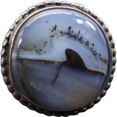 Exquisite Dichroic Picture Agate Tie Tack, One Of… - image 1