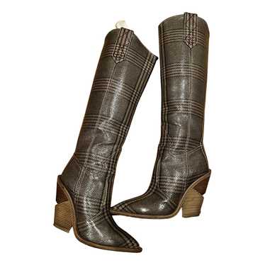 Fendi Cowboy leather western boots