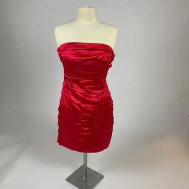 Express Express Cherry Red Strapless Mini Dress Bo