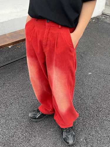 Distressed Denim × Rare × Vintage Red retro pants