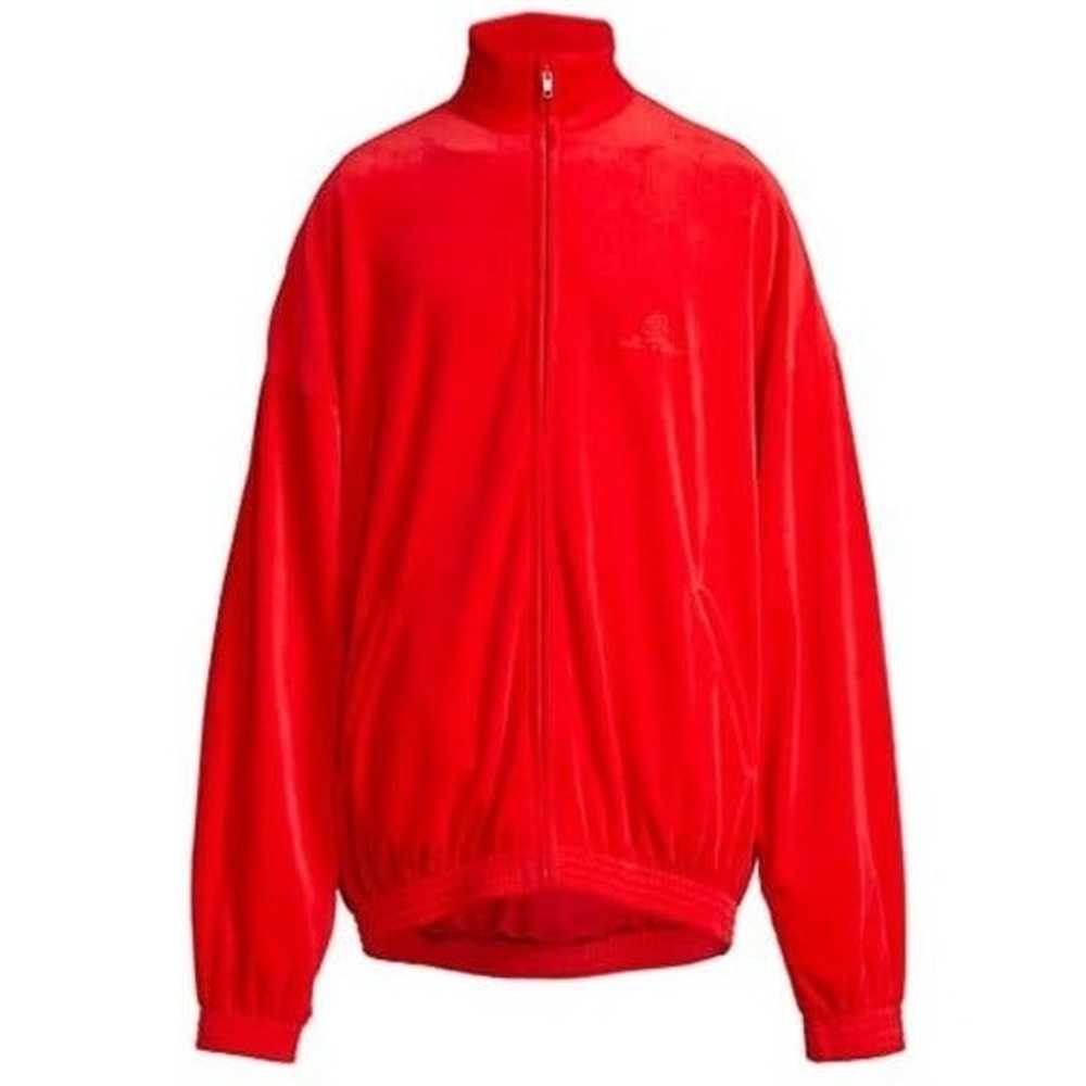 Balenciaga Balenciaga Red Velour Tracksuit Jacket… - image 1