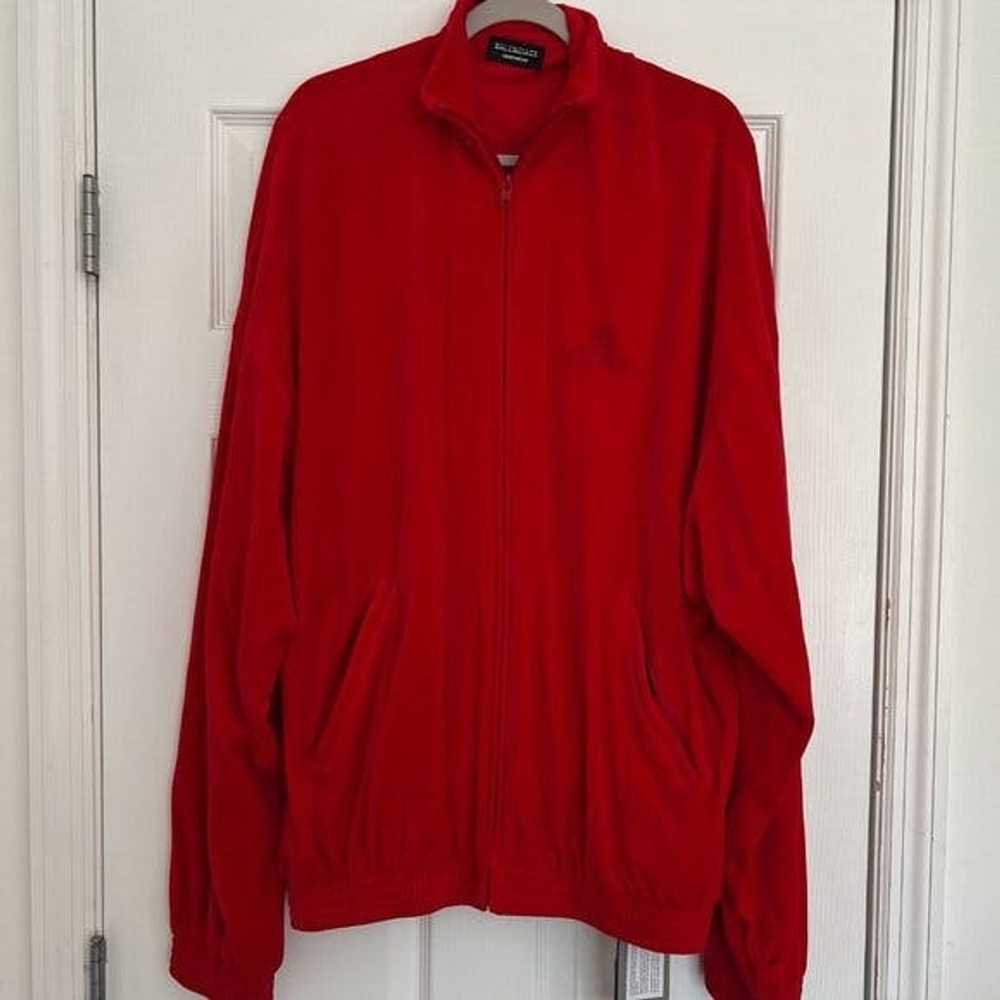 Balenciaga Balenciaga Red Velour Tracksuit Jacket… - image 3