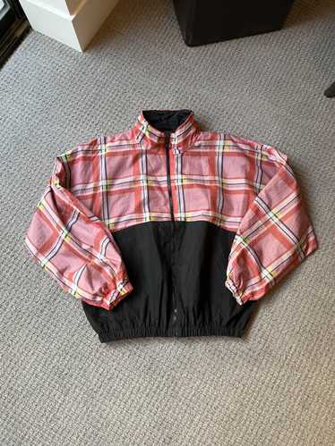 Topshop Nylon pieced jacket solid with plaid
