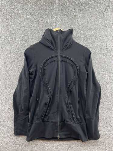 Lululemon Black Printed Full-Zip Seestshirt Jacket w/hood Size 4