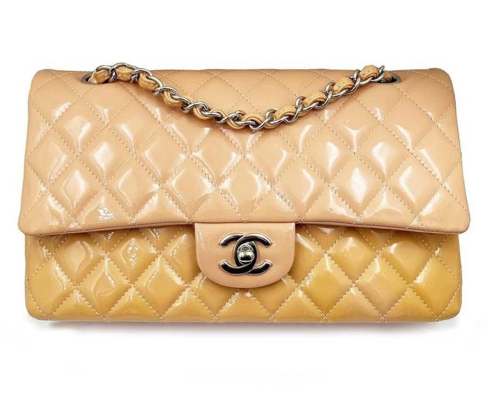 Chanel Chanel Peach Pink Double Flap Patent Leath… - image 1