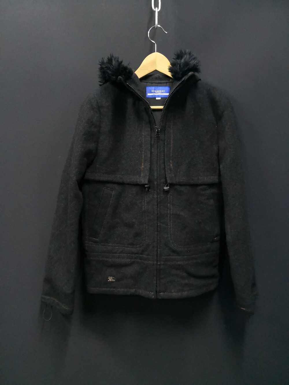 Burberry × Burberry Prorsum fur hoodie wool jacket - image 1