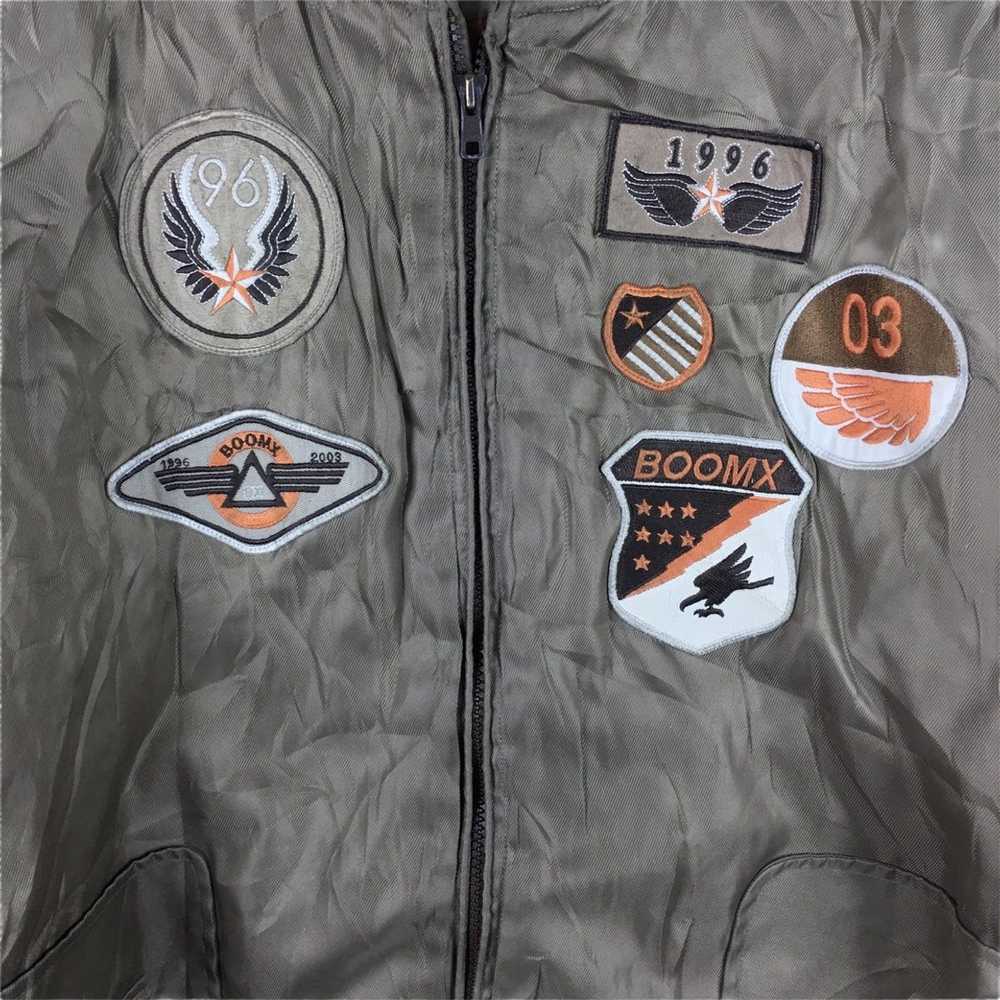 Military × Vintage Vtg BOOMX Flight Jacket World … - image 5
