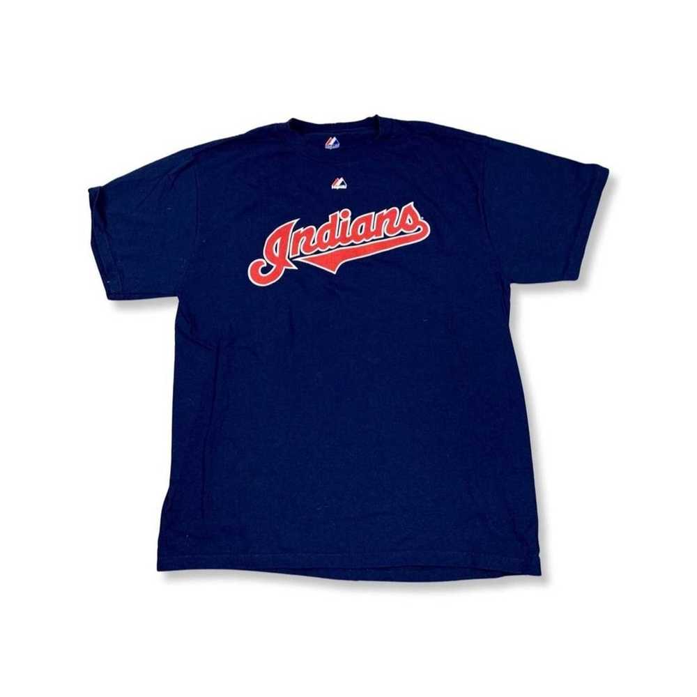 Cleveland Indians Jersey Mens Medium Blue Majestic Nick Swisher Vintage 90s