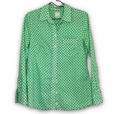 Gap GAP The Fitted Boyfriend Blouse Green Olives … - image 1