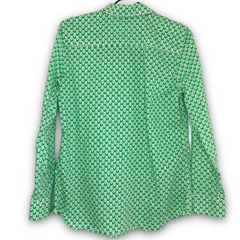Gap GAP The Fitted Boyfriend Blouse Green Olives … - image 2