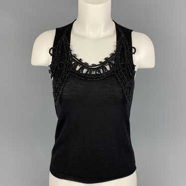 Prada Black Beaded Sleeveless Dress Top - image 1