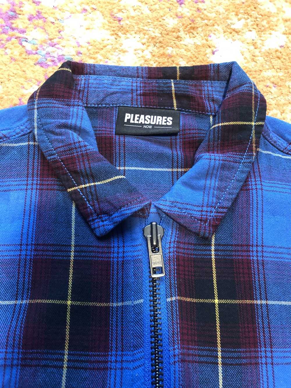 Pleasures × Streetwear Pleasures Blue Flannel Shi… - image 2