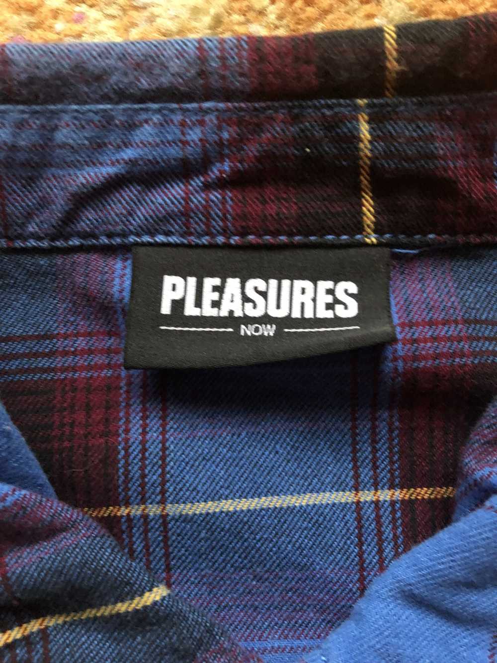 Pleasures × Streetwear Pleasures Blue Flannel Shi… - image 7