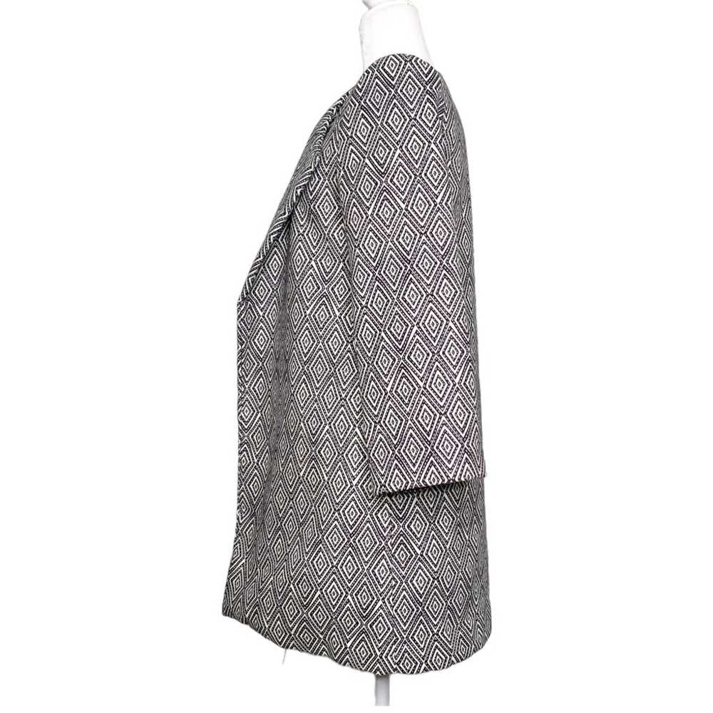 H&M H&M Diamond Pattern Open Front Long Coat Blac… - image 2