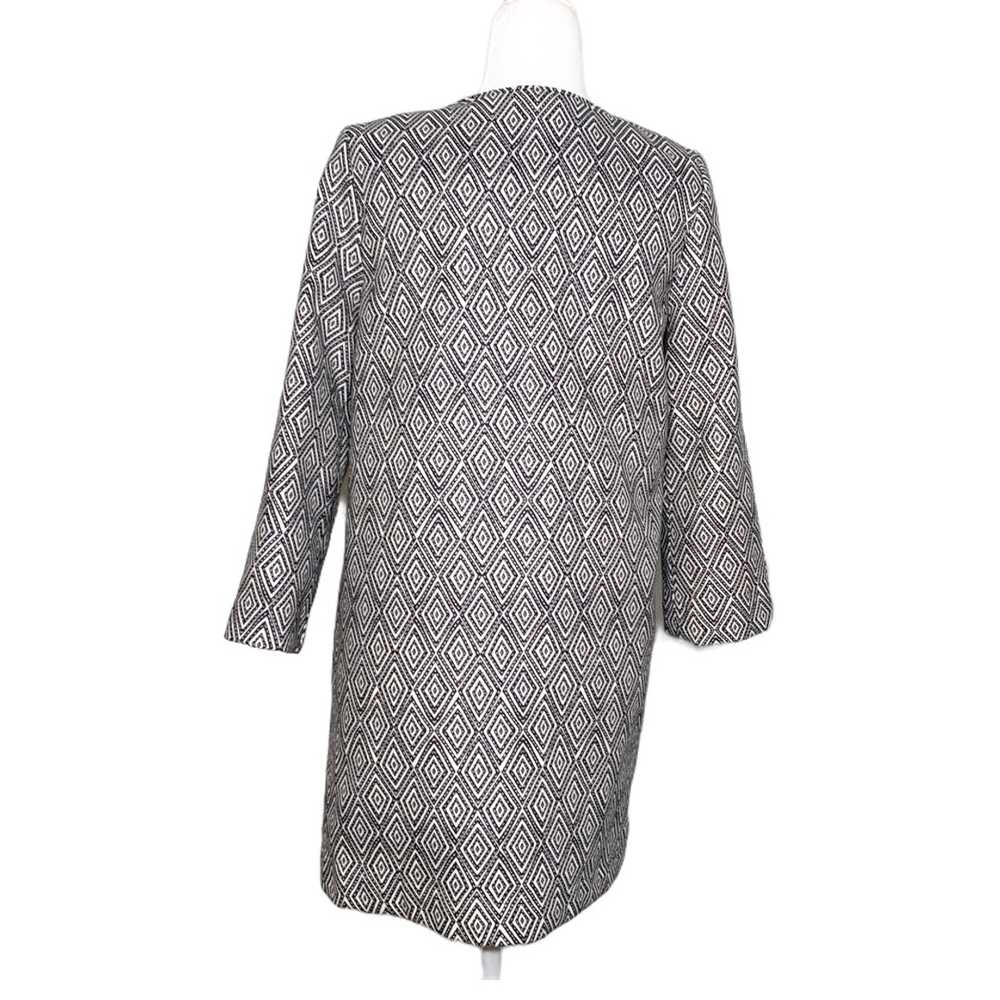 H&M H&M Diamond Pattern Open Front Long Coat Blac… - image 3