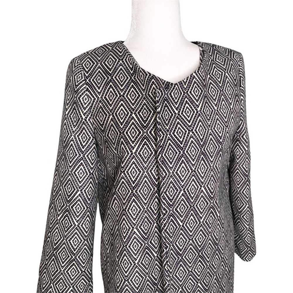 H&M H&M Diamond Pattern Open Front Long Coat Blac… - image 4