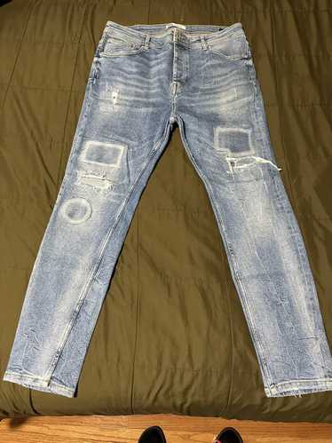 Zara Man Skinny Fit 5-Pocket Lightweight Sateen Jeans. Black
