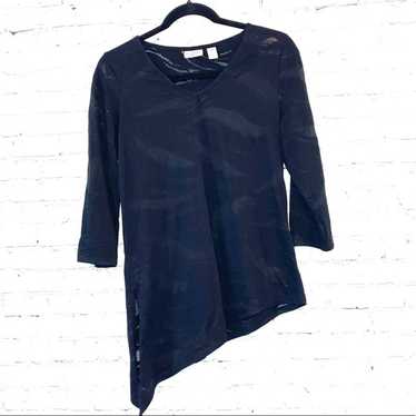 Chicos Easywear Chico’s Black Asymmetrical Burnout