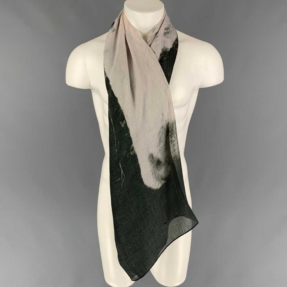 Paul Smith Black Olive Cow Print Modal Scarf - image 5