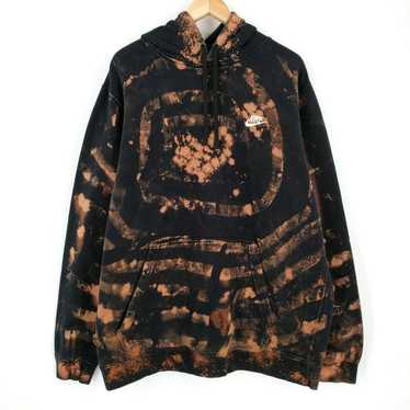 Nike Swoosh Custom Vintage Bleach Tie-dye Hoodie Sweatshirt