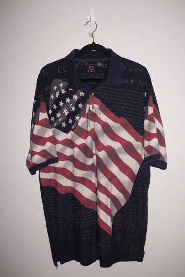 Vintage T Shirt 1990s AOP USA American Flag Star & Stripes Single