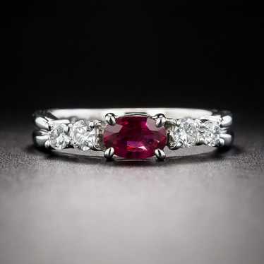 Petite .56 Carat Ruby and Diamond Ring