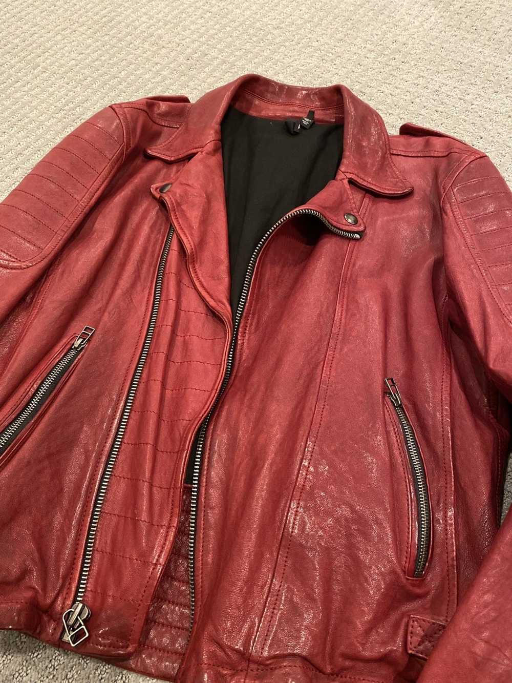 Edun Edun Red Leather Moto Jacket - image 4