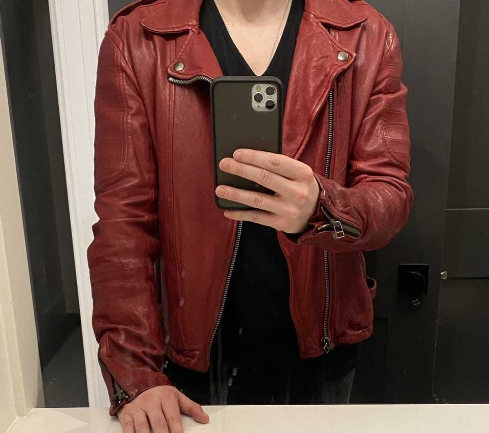 Edun Edun Red Leather Moto Jacket - image 5