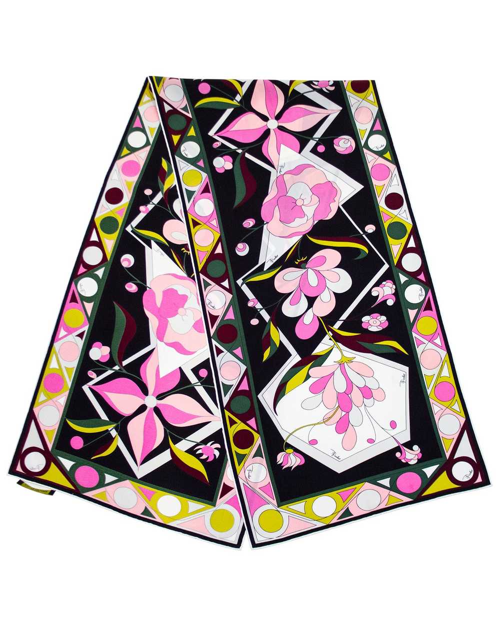 Emilio Pucci Printed Narrow Silk Scarf with Flowe… - image 2