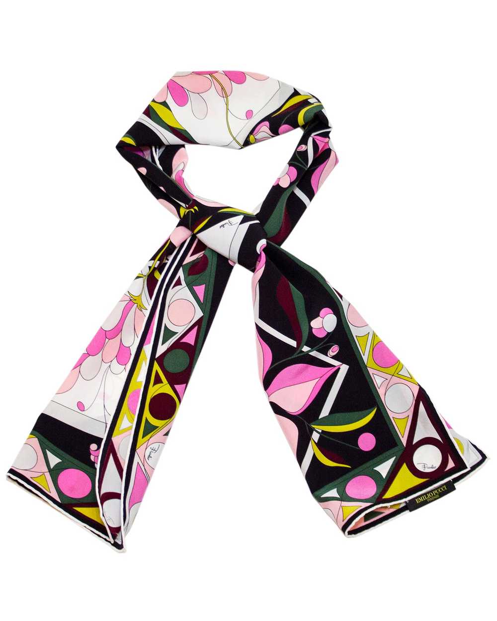 Emilio Pucci Printed Narrow Silk Scarf with Flowe… - image 5