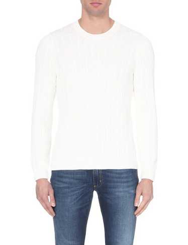 Sandro Cable Knit White Sweater