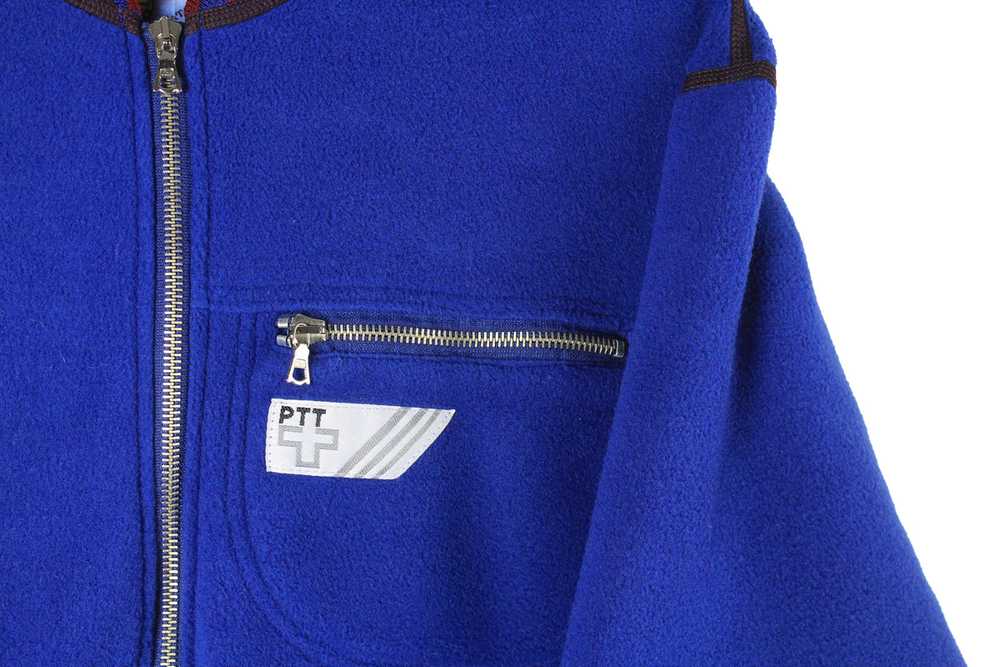 Vintage PTT Post Fleece Full Zip Bomber Small - image 3