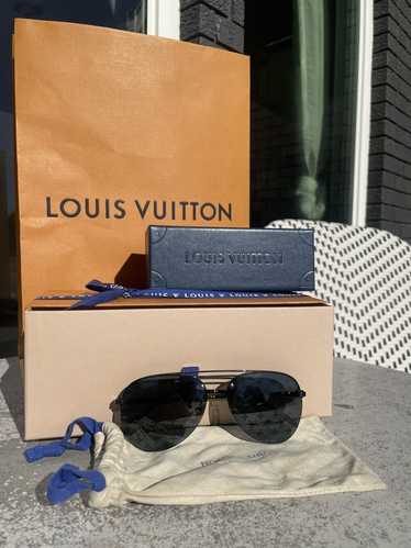 Louis Vuitton Monogram Clockwise Sunglasses Dark Gun Black Men Z1019E w/Box