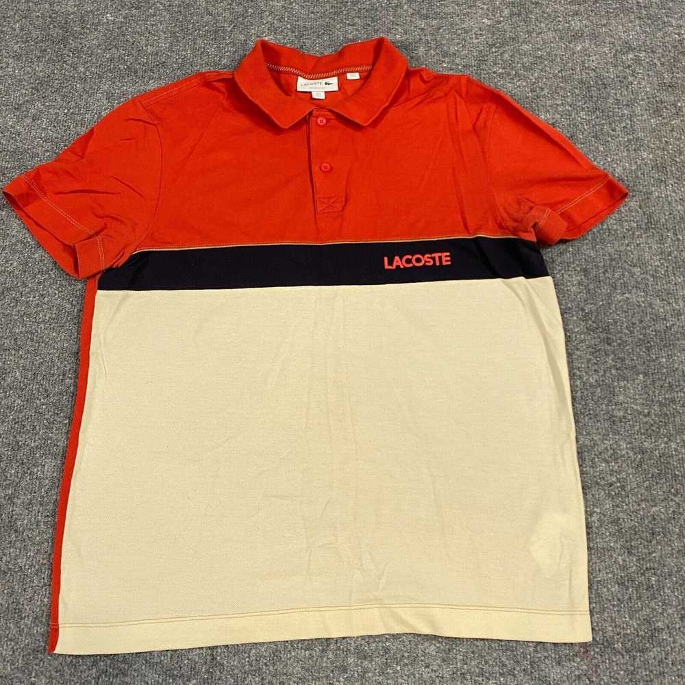 Lacoste Lacoste Mens Polo Shirt L Red Beige Color… - image 1