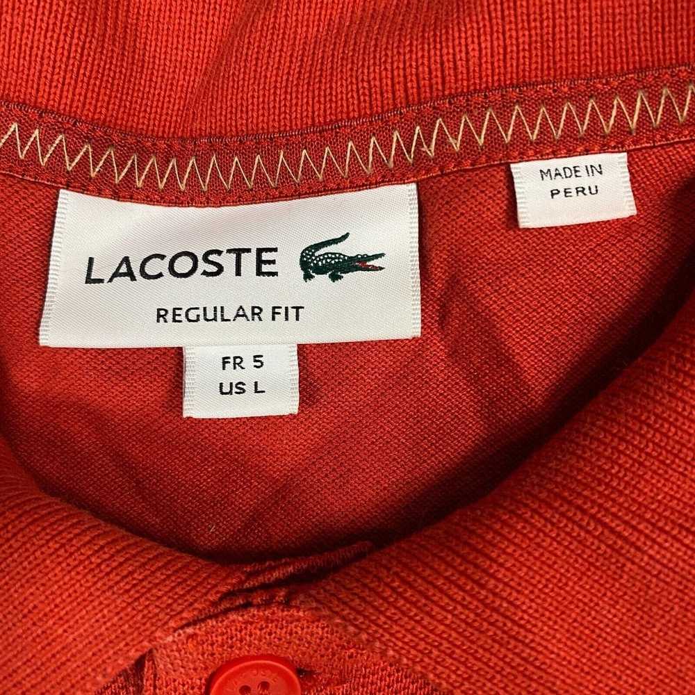 Lacoste Lacoste Mens Polo Shirt L Red Beige Color… - image 2