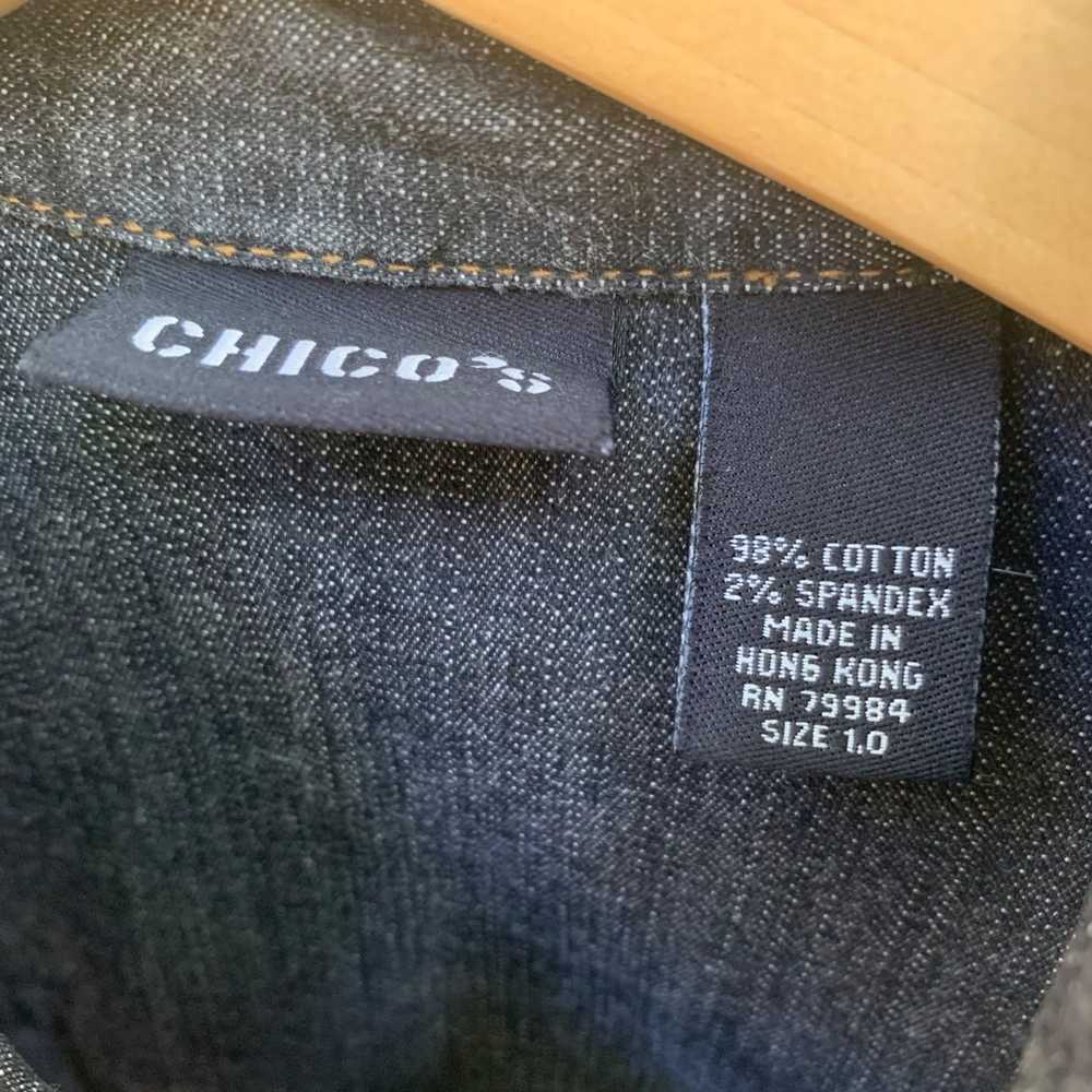 Chicos Chico's Button Down Shirt Denim Medium Was… - image 3