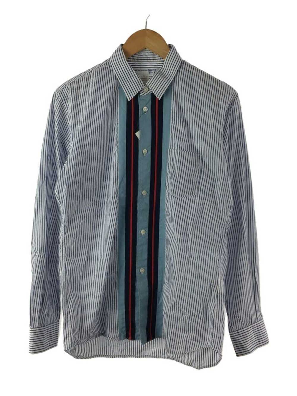 Comme des Garcons Shirt Blue Front Switch Striped… - image 1