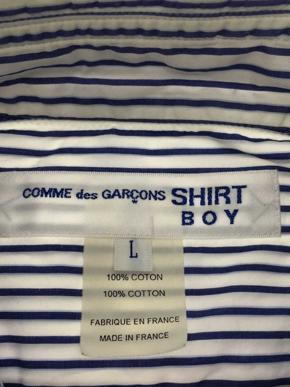 Comme des Garcons Shirt Blue Front Switch Striped… - image 3