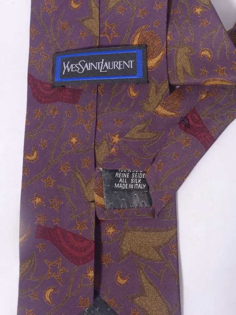 Yves Saint Laurent YSL Bird Moon Star Print Silk … - image 4