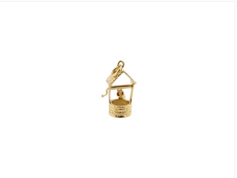 Vintage 14K Yellow Gold Water Well Charm - image 3