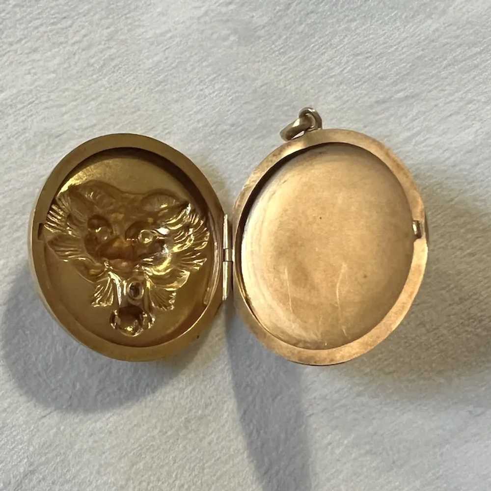 10k Gold & Old Cut Diamond Victorian Chimera Lock… - image 7