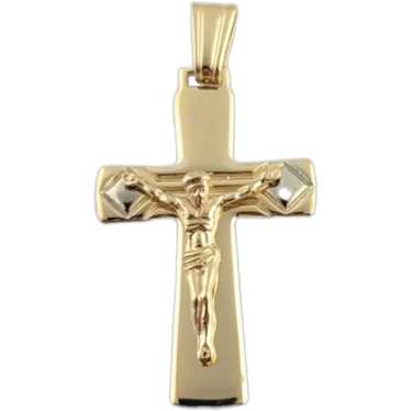 Vintage crucifix pendant gold - Gem