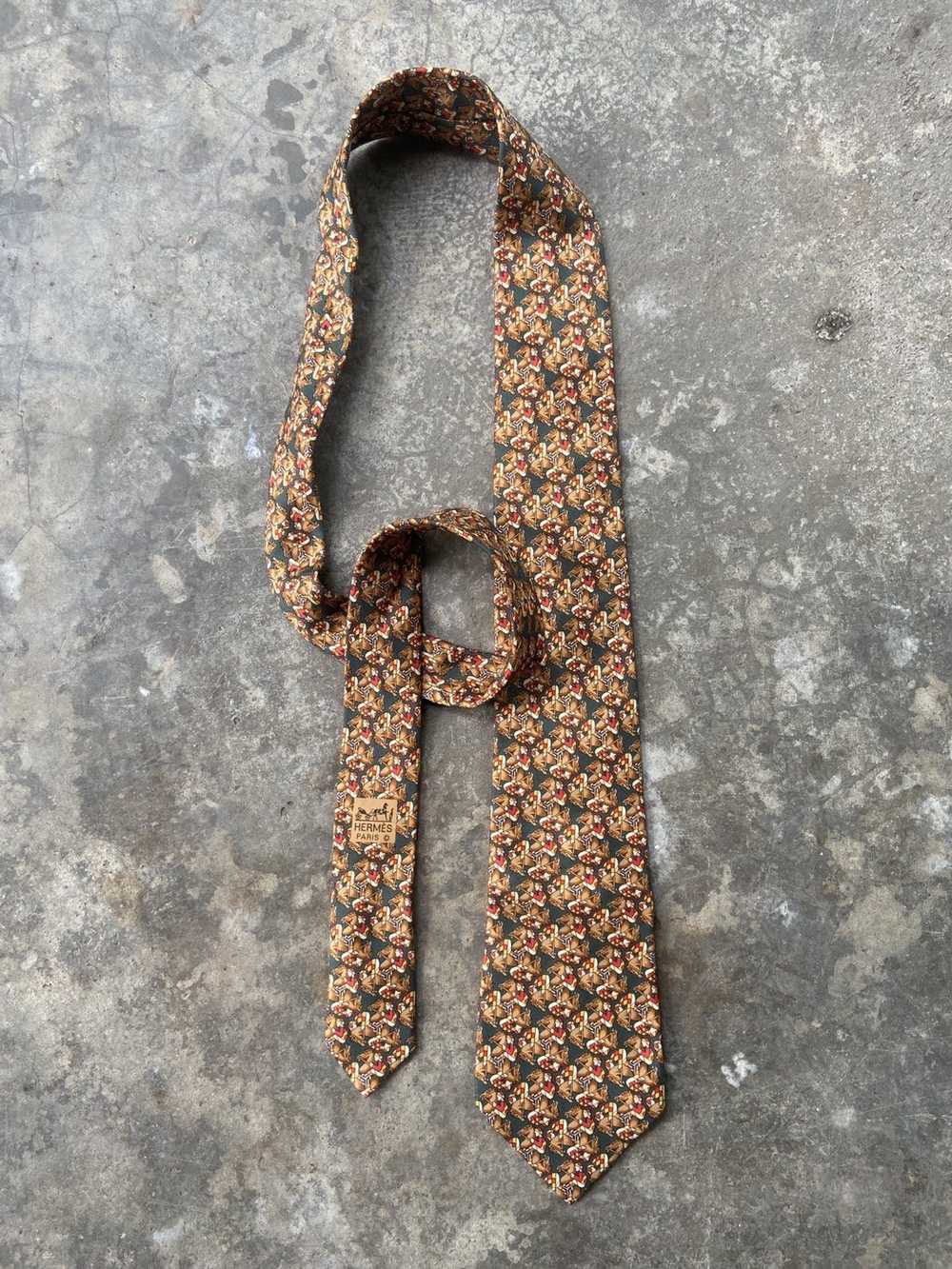 Hermes × Luxury Hermes Paris 7661 TA Silk Neck Tie - image 2