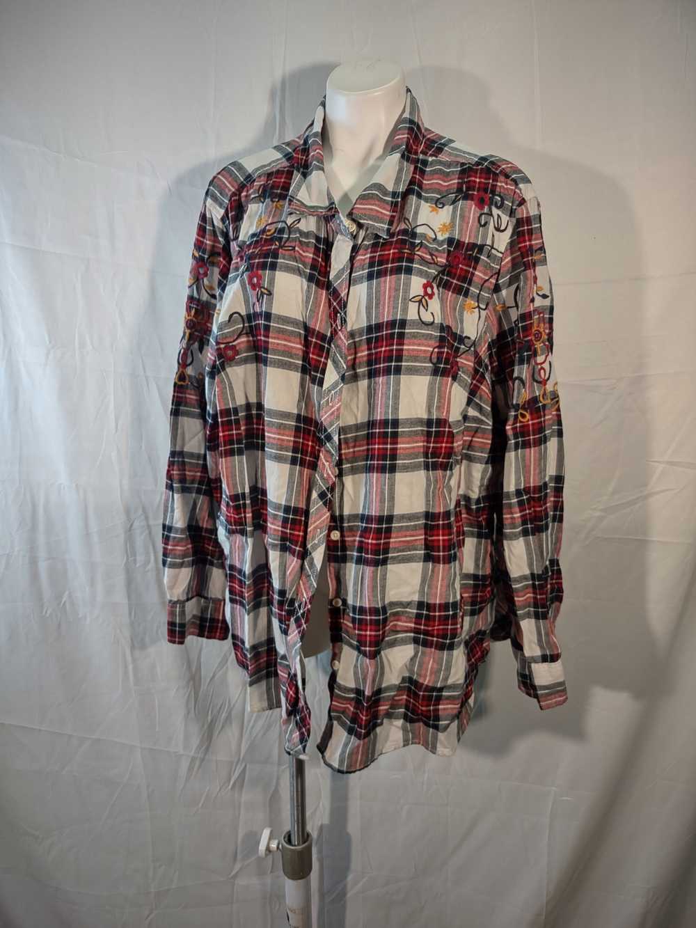 Unbrnd × Unkwn Terra & Sky plaid women button up … - image 8